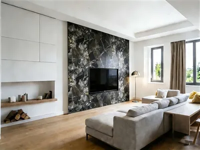 Kostir umhverfis-vænnar vatnsheldrar háglansandi PVC marmaraplötu